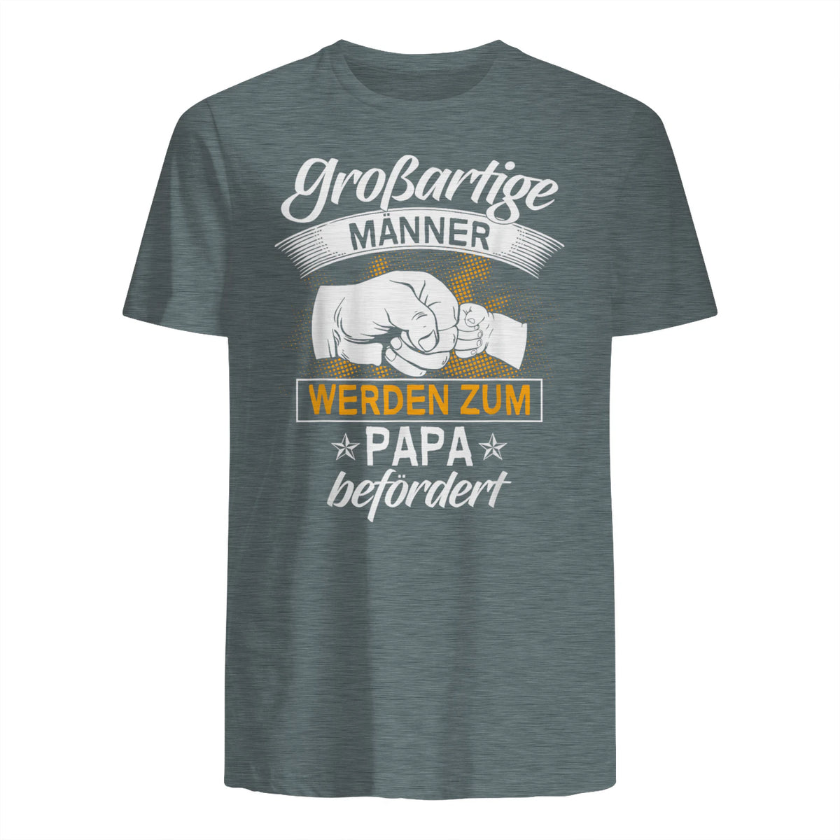 Vatertag Vaterschaft Geschenke Großartige Männer Werden Zum Papa Befördert Werdender Vater , Schwarz, S, V-Aussch in Dark Heather - back view