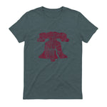 Philadelphia Street Map Liberty Bell Vintage Maroon Philly T-Shirt in Dark Heather - back view