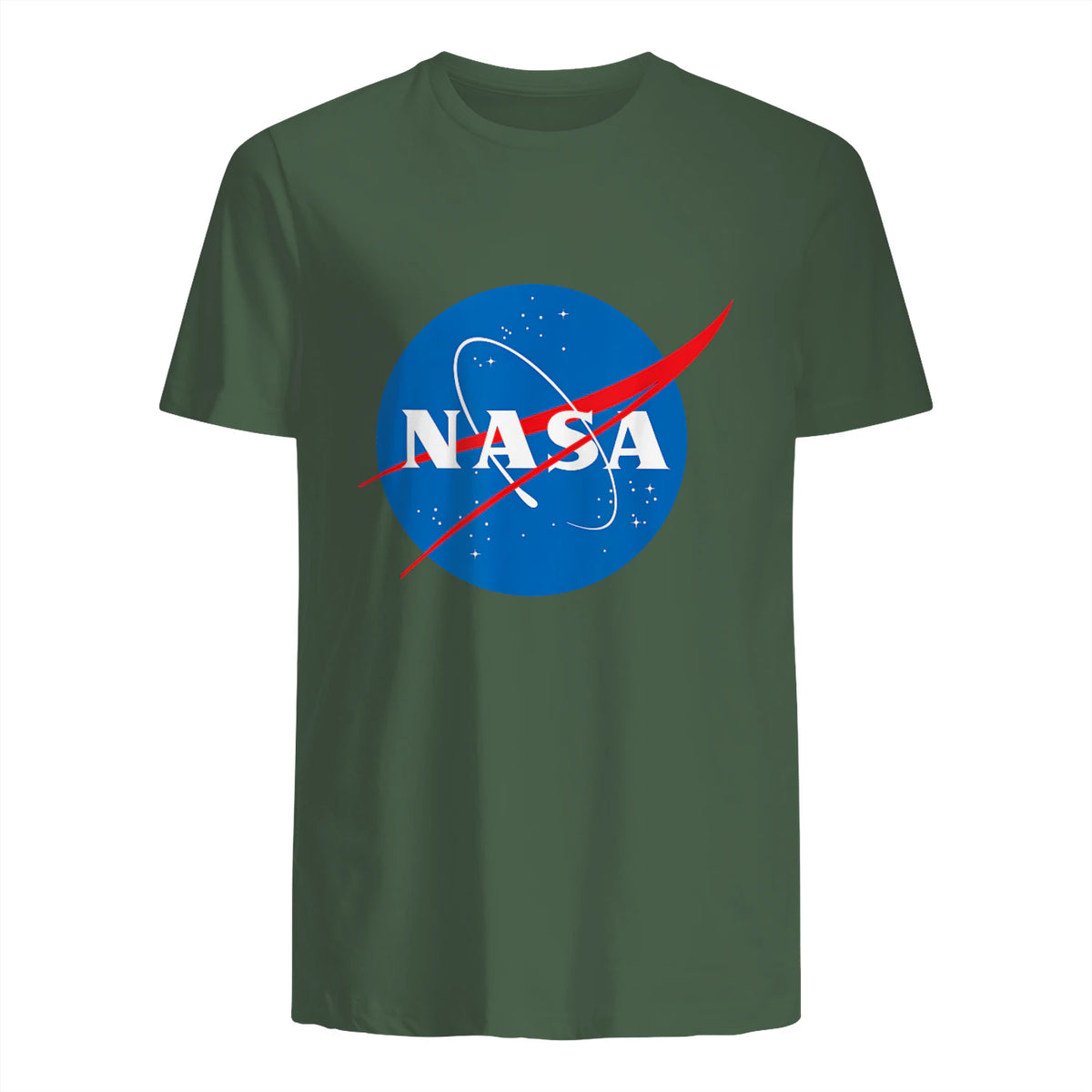NASA Meatball Official Logo T-Shirt in Military Green - back view