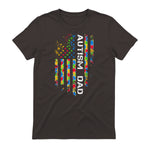 Autism Dad Awareness American Flag USA in Dark Chocolate - back view