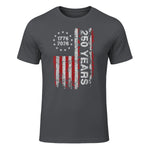 American Independence Freedom Anniversary T-Shirt in Charcoal - front view