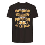 Bon Supporter Strasbourg boit la pression humour Strasbourg in Dark Chocolate - back view