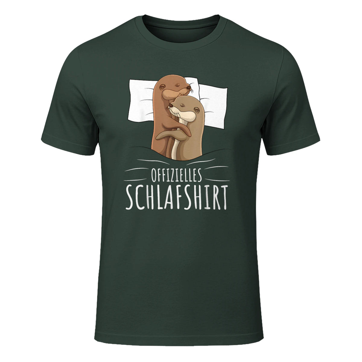 Offizielles Schlafshirt Otter Schlafanzug Seeotter in Forest Green - front view