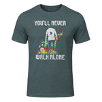 Vintage Father Son Family Autistic Kids Autism Awareness Dad in Dark Heather - front view
