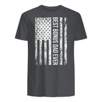 Step Dad Best Bonus Dad Ever For Stepdad American Flag in Charcoal - back view