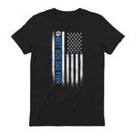 Best Dog Dad Ever American Flag T-Shirt Gift for Best Father in Black - back view