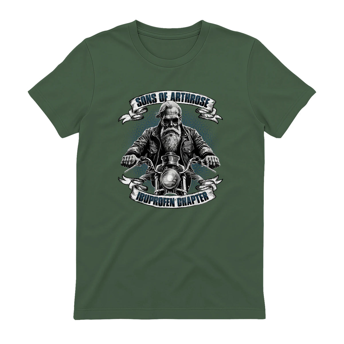 Lustiger Biker Spruch für den alten Mann - Sons of Arthrose - Ibuprofen Chapter Biker Motorradfahrer für ältere in Military Green - back view