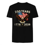 Patriotic Eagle Independence Anniversary T-Shirt in Black - back view