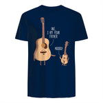 Uke I Am Your Father T Shirt Ukulele Guitar Music in Navy - back view
