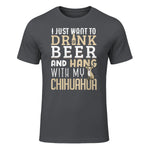 Drôle fête des pères amoureux des chiens Chihuahua Papa Shirt in Charcoal - front view