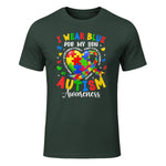 I Wear Blue for My Son Autism Awareness for Women Autism Mom in Forest Green - front view