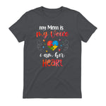 Autism Mom Support ASD T-Shirt in Charcoal - back view