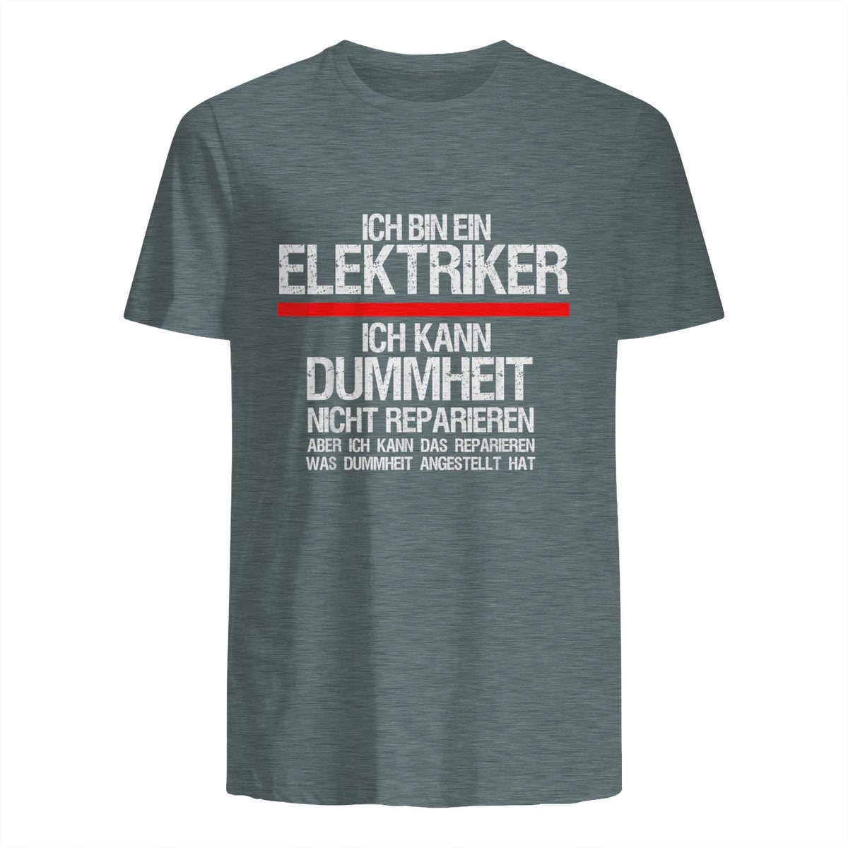 Elektriker Fun Geschenkidee - Herren Schwarz S - Kurzarm - Casual Funny Slogan Electrician in Dark Heather - back view