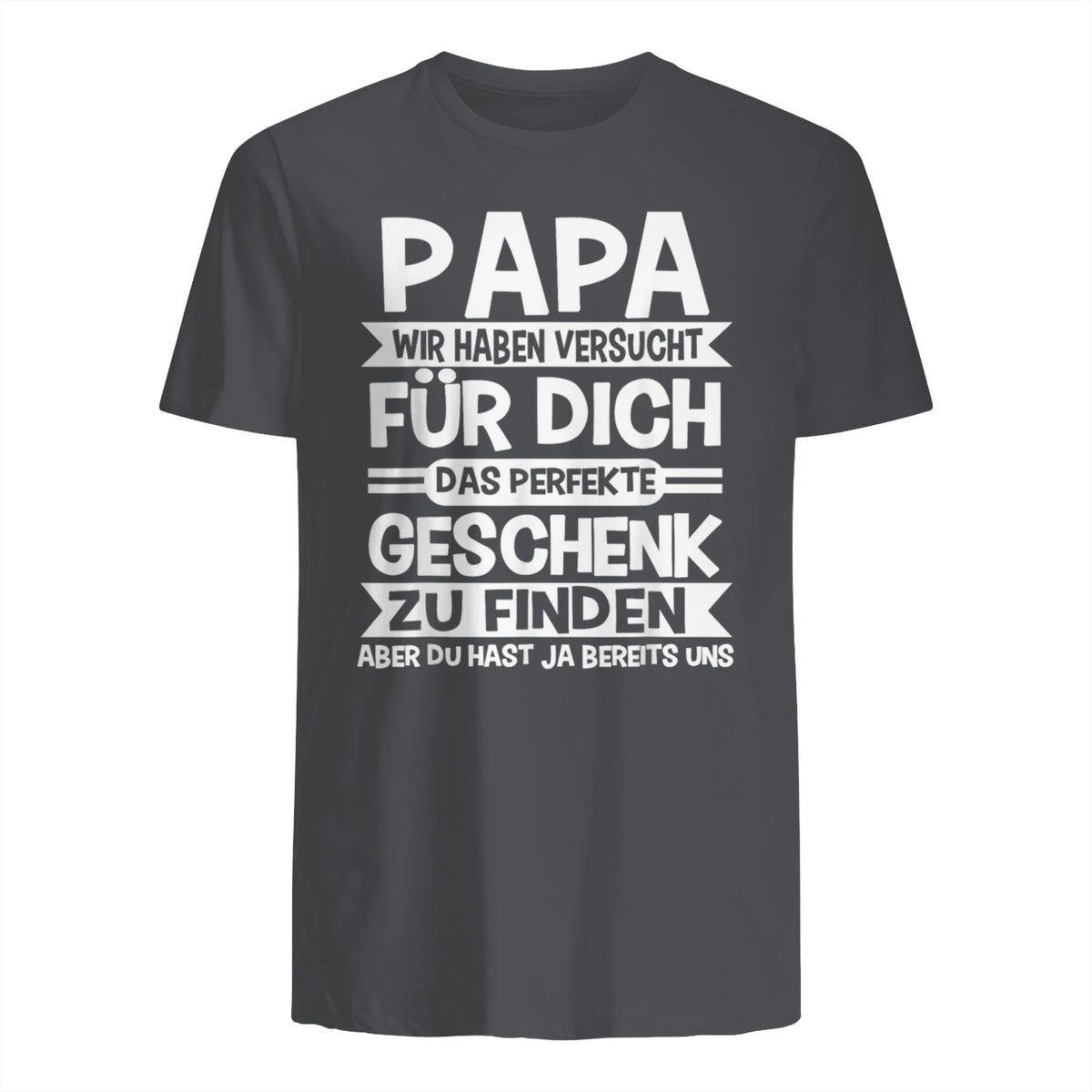 Papa und Vater Motiv, Lustiger Spruch, Herren Vatertag Halbarm T-Shirt in Charcoal - back view
