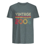 Vintage Twentieth Birthday Gift T-Shirt in Dark Heather - back view