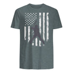 American Flag Baseball Shirt Cool Distressed Jersey Gift Tee T-Shirt in Dark Heather - back view