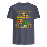 Carte de Guadeloupe Madras Colibri Hibiscus Et Rhum Antilles in Heather Navy - back view