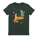 Flipper Wiz chien chat jouant au flipper in Forest Green - back view