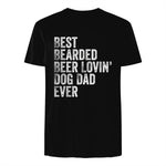 Best Bearded Beer Lovin Dog Dad T-Shirt Pet Lover Owner Gift in Black - back view