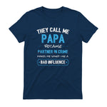 Funny Grandpa Papa Partner in Crime Dad in Navy - back view