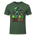 Autism Bruh Dab ASD Awareness Gamer Boys Kids Youth in Military Green - front view