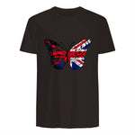 Union Jack Butterfly Butterflies Flag Wings British UK Flag in Dark Chocolate - back view