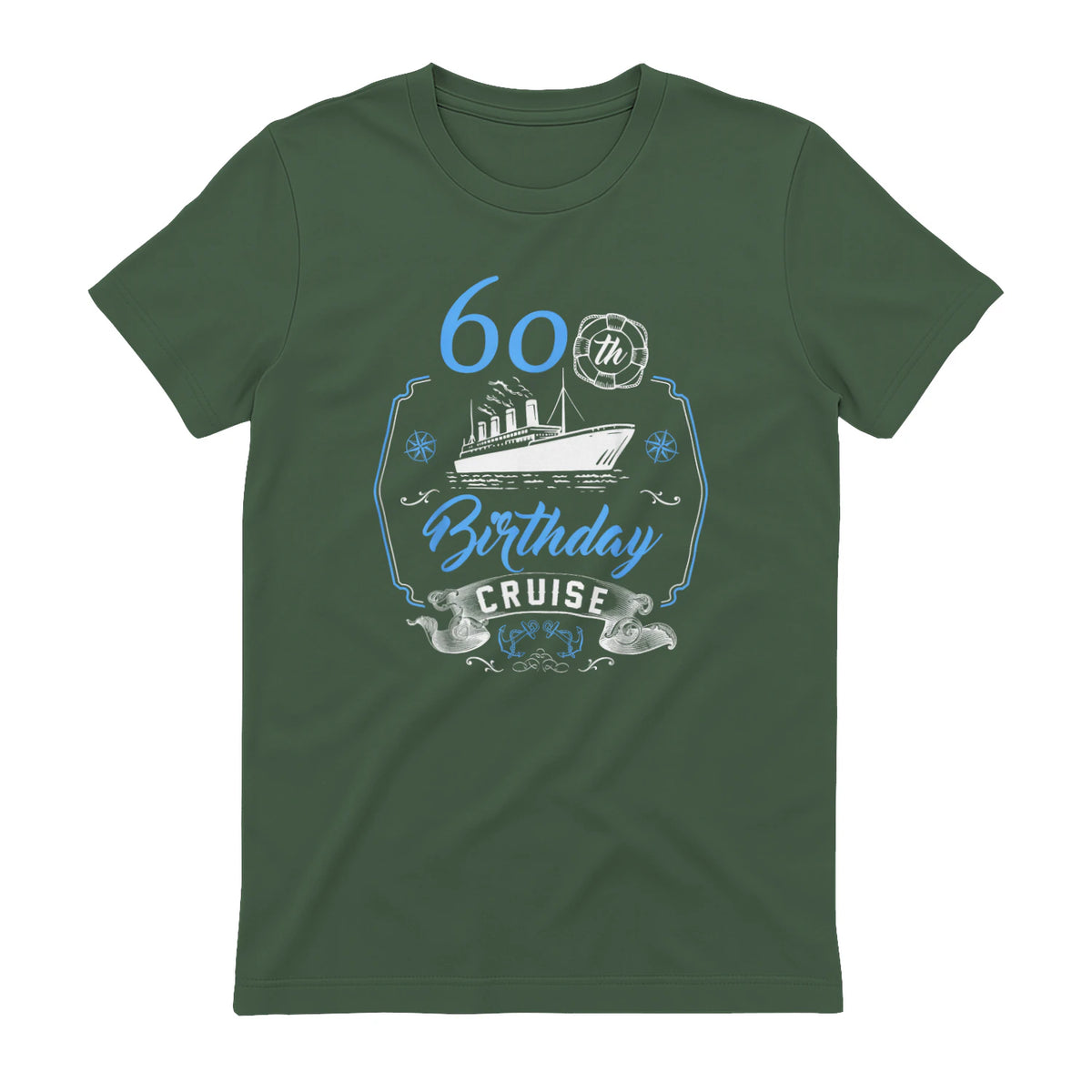 60 ans B-Day Funny 60th Birthday Cruise Group Friends in Military Green - back view