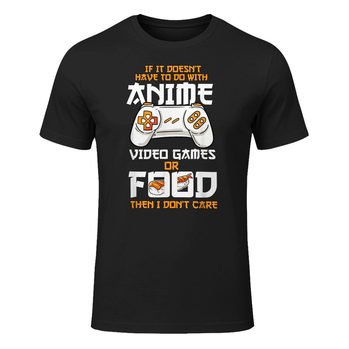 Cute Manga & Anime Merch for Anime Girls & Boys Unisex Anime Video Games Food Sushi Gaming Merch Otaku Gift Anime in Black - front view