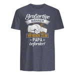 Vatertag Vaterschaft Geschenke Großartige Männer Werden Zum Papa Befördert Werdender Vater , Schwarz, S, V-Aussch in Heather Navy - back view