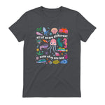 All of Us are Different None of Us are Less Autism Awareness in Charcoal - back view