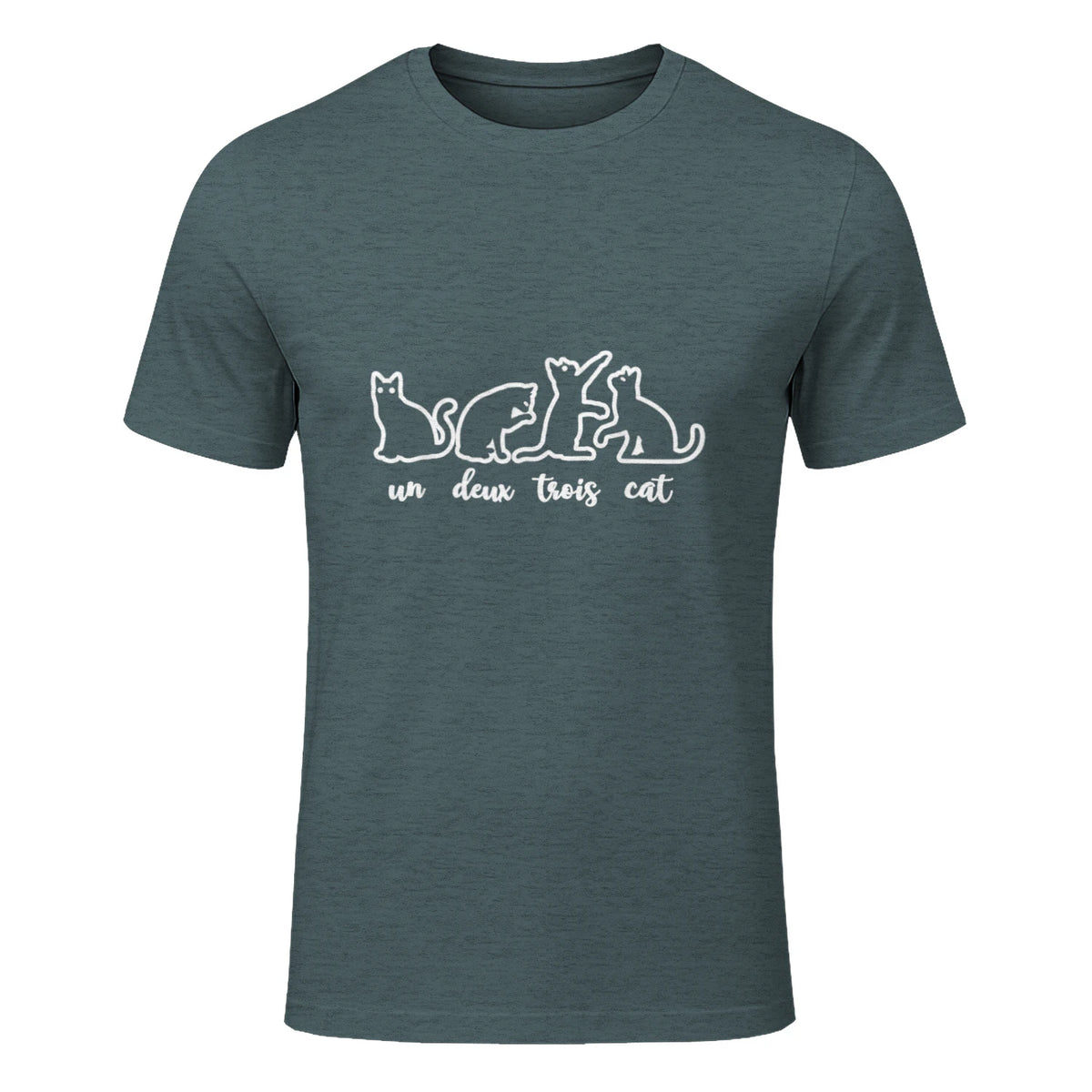 Un Deux Trois Cat, Cute & Funny Kittens, Gift For Cat Lovers T-Shirt in Dark Heather - front view