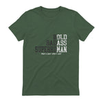 Funny Dad Husband Father's Day T-Shirt in Military Green - back view