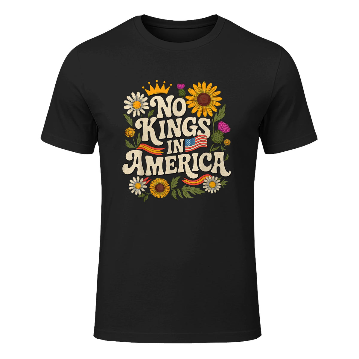 No King in America T-Shirt in Black - front view