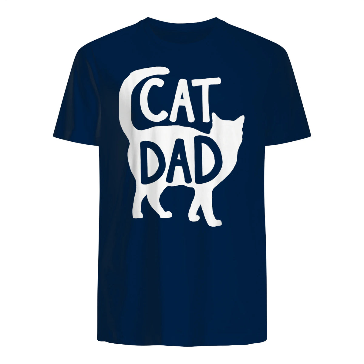 Best Cat Dad Fathers Day Men Kitty Daddy Papa Christmas Meow in Navy - back view