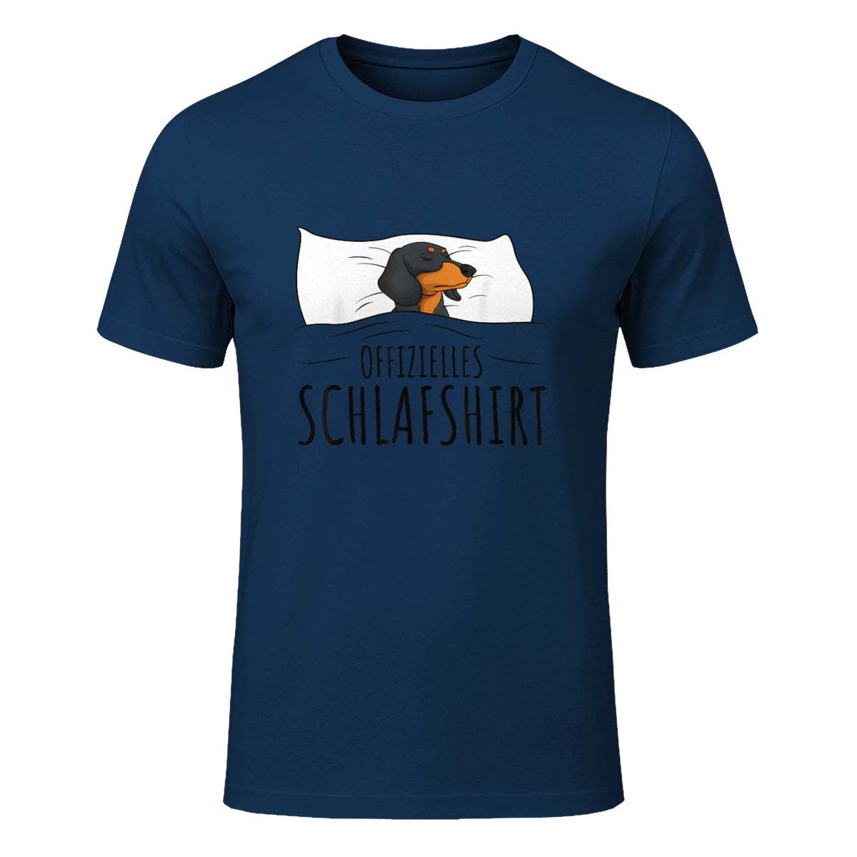 Offizielles Schlafshirt Schlafanzug Dackel Hund Geschenkidee in Navy - front view