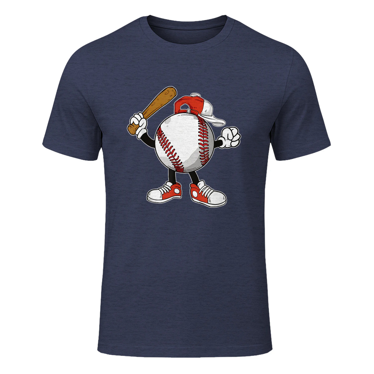 Baseball Boy T-Shirt in Heather Navy - front view