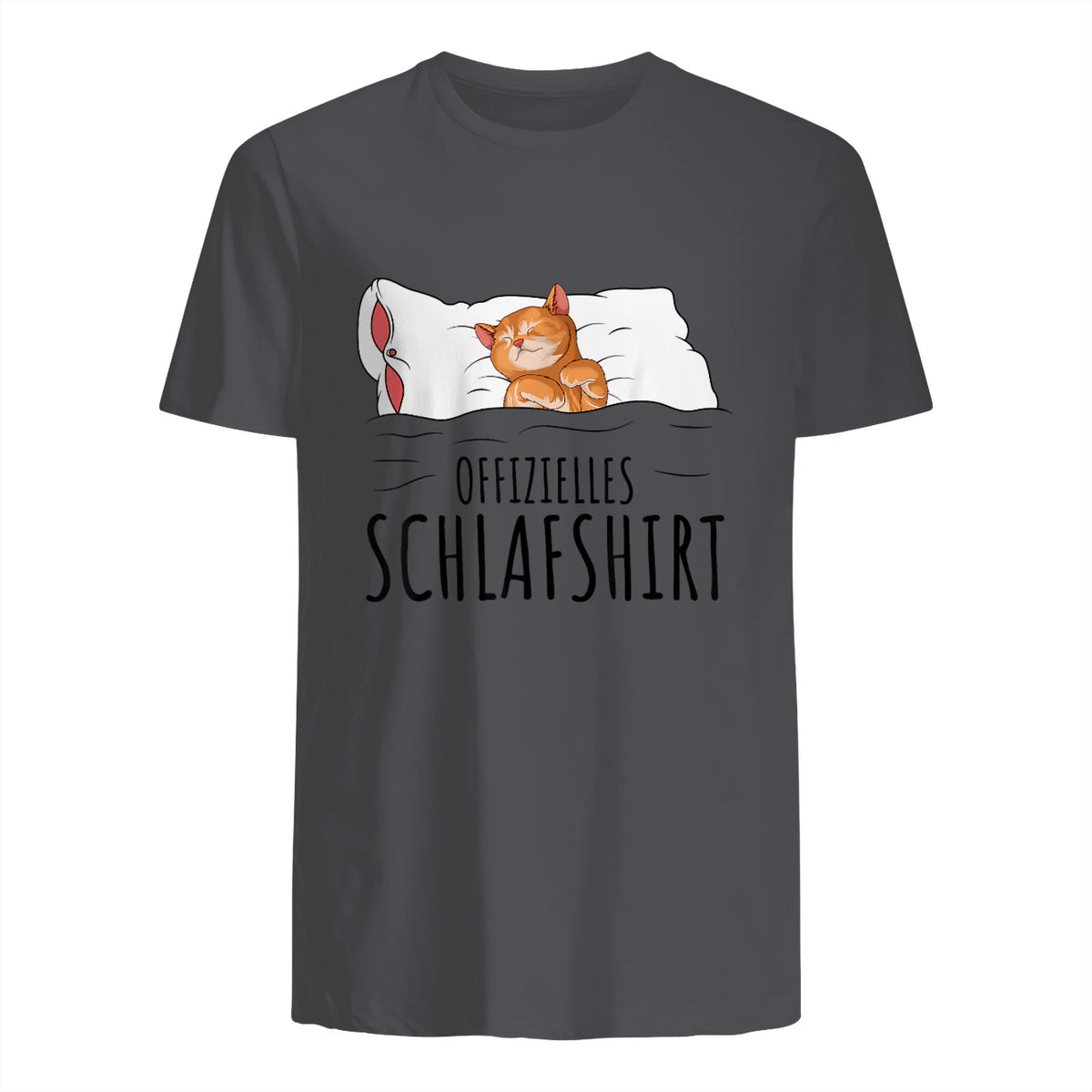 Süße Katzen & Haustier Geschenkideen Offizielles Schlafshirt Katze Schlafanzug Katzen in Charcoal - back view