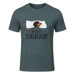 Offizielles Schlafshirt Schlafanzug Dackel Hund Geschenkidee in Dark Heather - front view