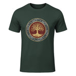 Baum des Lebens Wikinger keltischer Lebensbaum nordisch Halbarm in Forest Green - front view