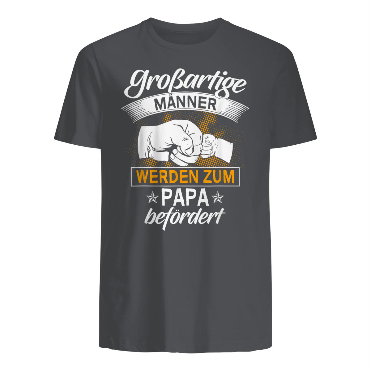 Vatertag Vaterschaft Geschenke Großartige Männer Werden Zum Papa Befördert Werdender Vater , Schwarz, S, V-Aussch in Charcoal - back view