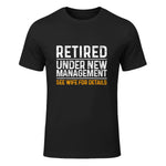 Funny Retirement Party Men's T-Shirt - Dad Humor, Classic Fit, Short Sleeve - Black in Black - front view