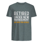 Funny Retirement Party Men's T-Shirt - Dad Humor, Classic Fit, Short Sleeve - Black in Dark Heather - back view