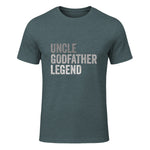 Funny Uncle Godparent Hero Message Uncle Godfather Legend For A Favorite Uncle Family Baptism T-Shirt - Black, Sm in Dark Heather - front view