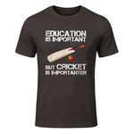 Education Is Important But Cricket Is Importanter T-Shirt T-Shirt in Dark Chocolate - front view