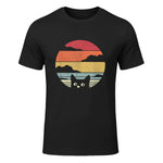 Pack A Punch Women's Retro Cat Graphic T-Shirt - Black, Short Sleev in Black - front view