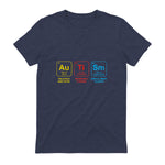 Autism Awareness Periodic Table ASD T-Shirt in Heather Navy - back view