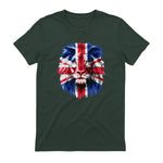 Union Jack UK Flag Lion Face Great Britain Union Jack Flag in Forest Green - back view