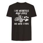I Like Motorcycles and Dogs and Maybe Three People T-Shirt in Dark Chocolate - back view