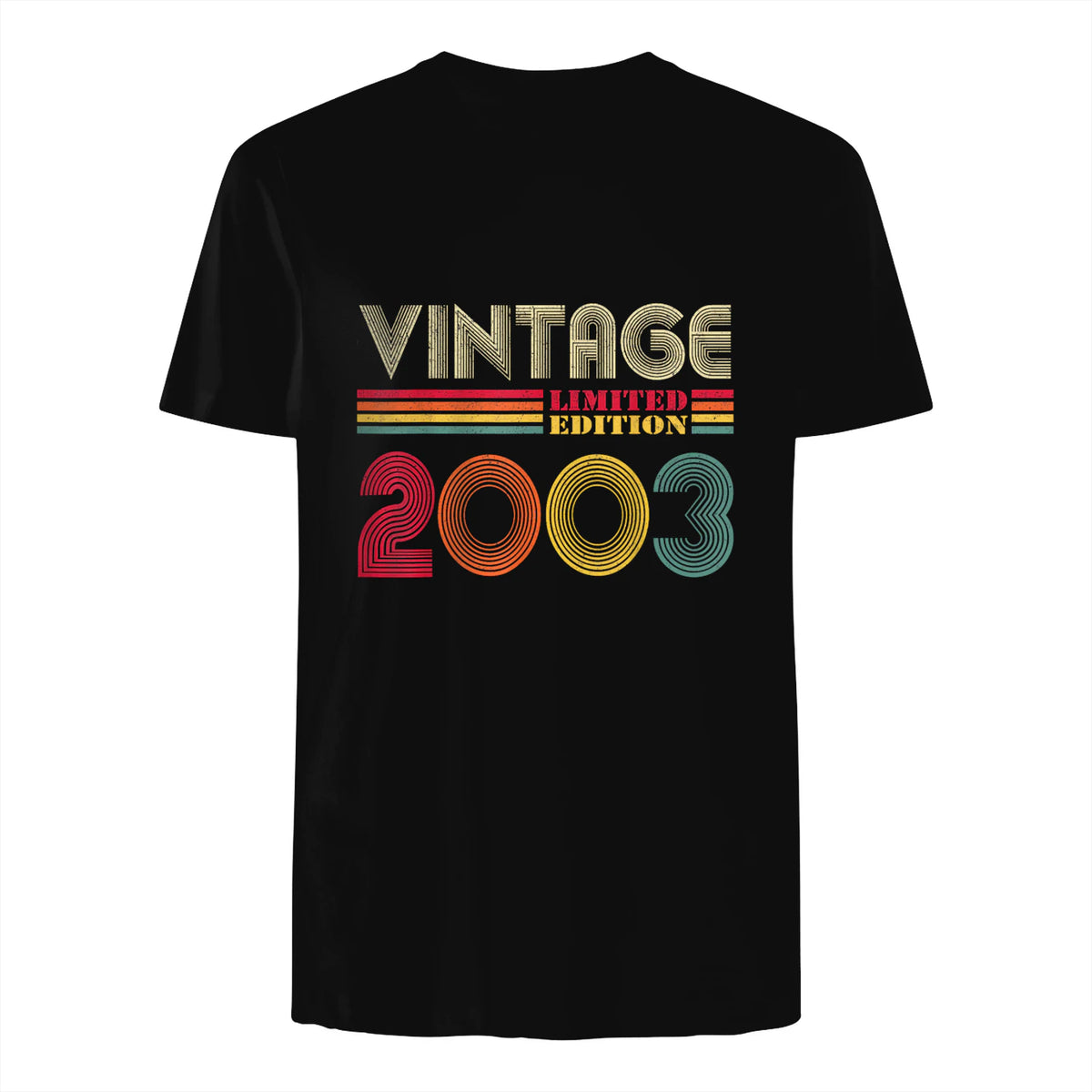 Vintage Twenty-First Birthday Gift T-Shirt in Black - back view