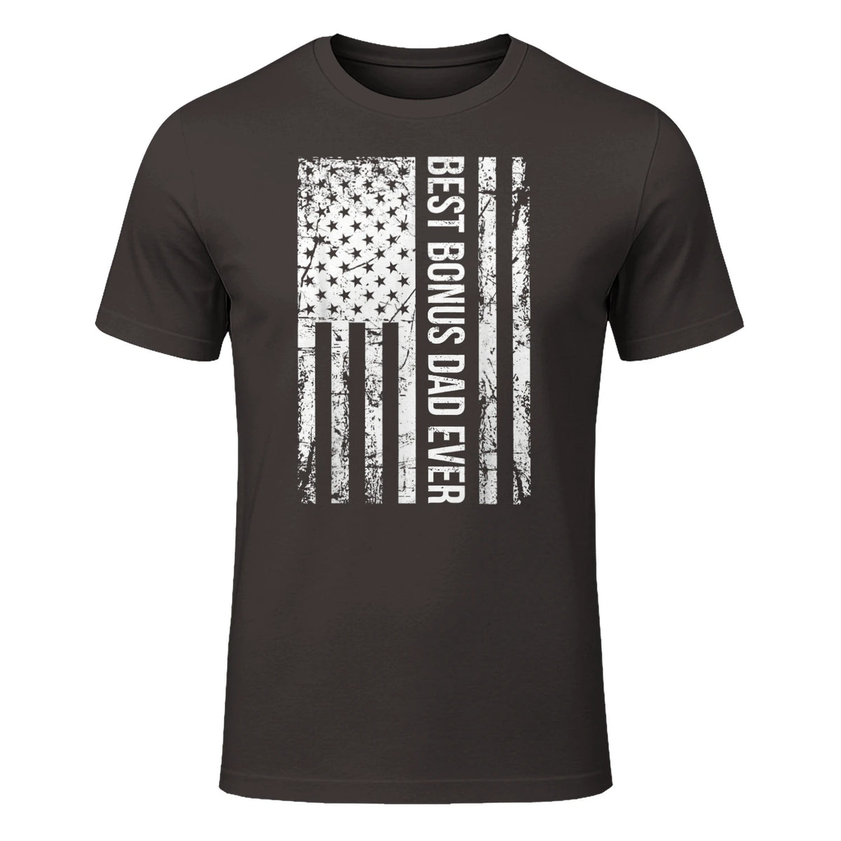 Step Dad Best Bonus Dad Ever For Stepdad American Flag in Dark Chocolate - front view